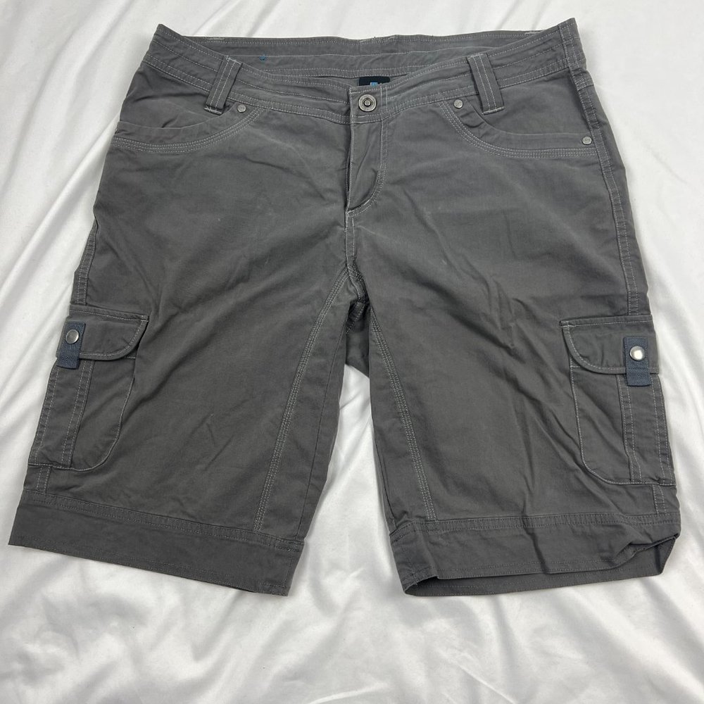 Kuhl Vintage Gray Women Cargo Shorts Size 12 Khaki Gray Outdoors Hiking